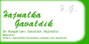 hajnalka gavaldik business card
